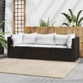 thumbnail image 1 of vidaXL 3 Piece Garden Lounge Set with Cushions Brown Poly Rattan, 1 of 5