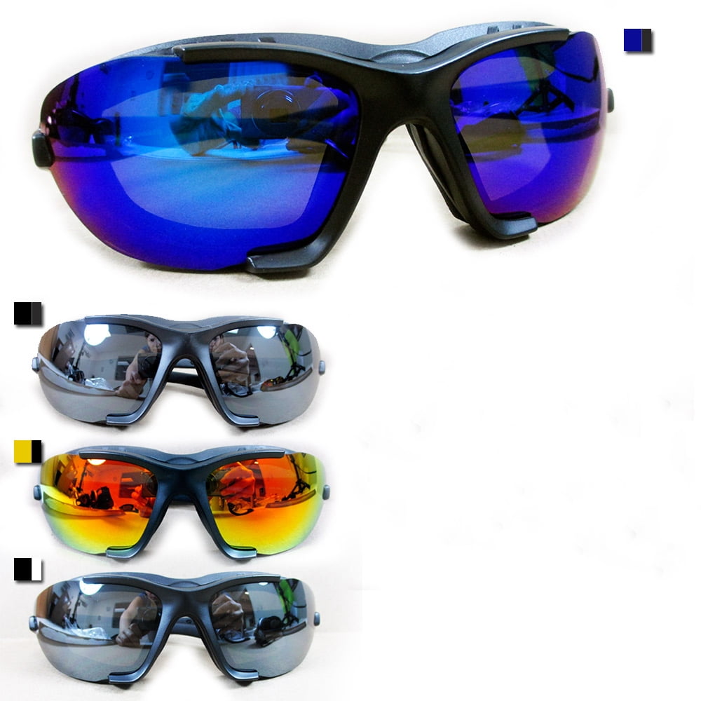 Choppers Padded Foam Wind Resistant Anti-Reflective Motorcycle Riding Sunglasses 