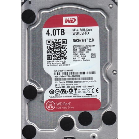 WD40EFRX-68WT0N0, DCM HGNNHTJMAB, Western Digital 4TB SATA 3.5 Hard Drive