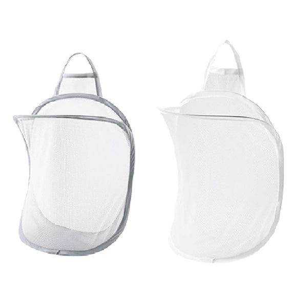Foldable Storage Laundry Basket Organizer Dirty Clothes Mesh Bag Wall-Mounted Bathroom Clothes Hanging Baskets Bucket