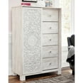 Ashley Furniture Paxberry 5 Drawer Door Chest in Whitewash