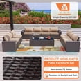 thumbnail image 3 of Gotland 12 Pieces Outdoor Patio Furniture Set PE Rattan Wicker Conversation Set w/10 Seats and 2 Coffee Tables, 3 of 7