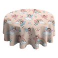 thumbnail image 4 of Light Pink Fairy Pattern Round Tablecloth 60"x60",Wrinkle Wipeable Table Cloth for Kitchen Dining Room Picnic Patio Party, 4 of 6