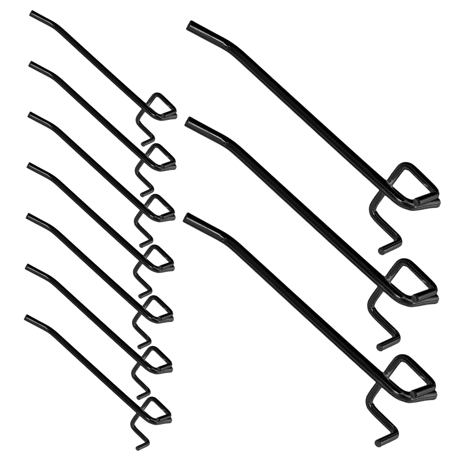 OUNONA 30Pcs Black Metal Pegboard Hooks with Sturdy Load Bearing for Home Organization