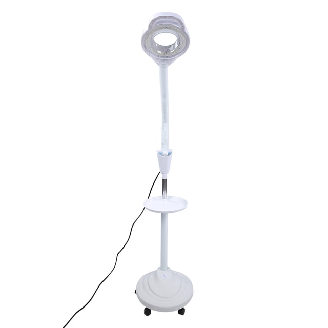Lámpara de pie con aumento de 8X y altura ajustable con luz fría LED para uso en salón de belleza y tatuajes