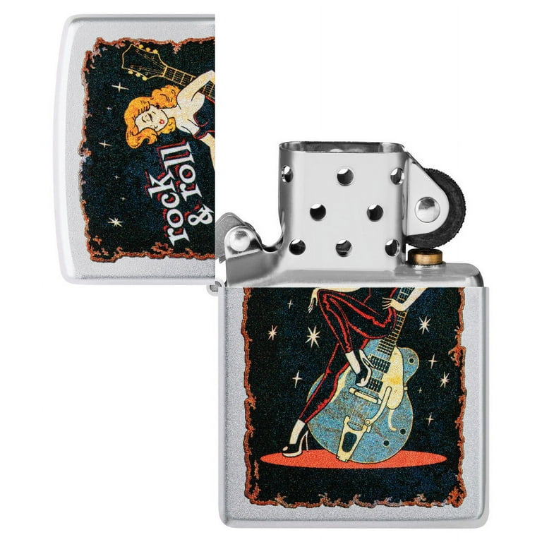 Zippo, Pocket Lighter, satin chrome, Cool Chick Design - Walmart.com