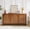 Walnut-Stripe Patterns, variant on WIRRYTOR Fluted Sideboard Buffet Cabinet with 3 Doors, Buffet Storage Cabinet with Adjustable Shelves, Pop-Up Doors, Stripe Patterns&Arche Tirm Design for Kitchen Dining Living Room,Walnut