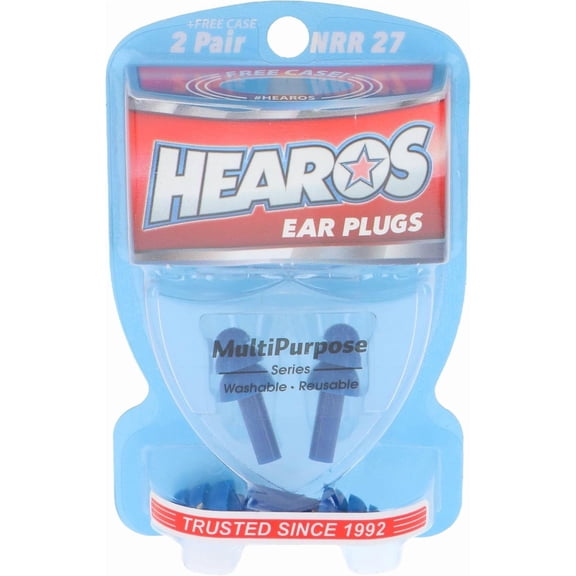HEAROS Multi-Purpose Silicone Ear Plugs, Noise Cancelling Ear Plugs for Hearing Protection, 2 pairs