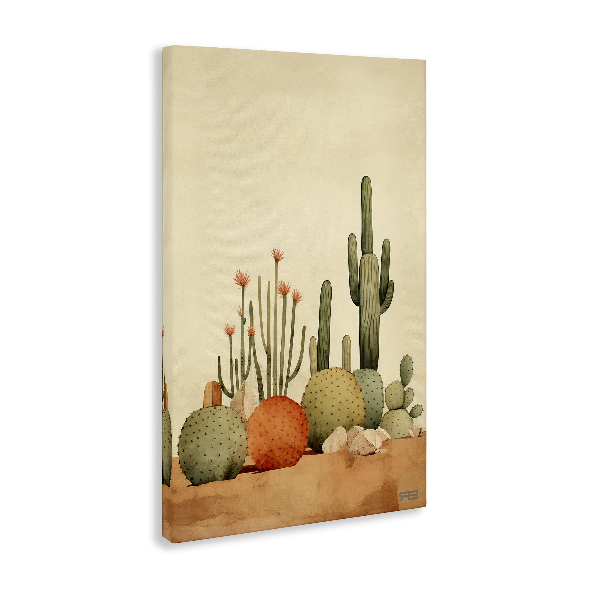 Stupell Industries Desert Cactus Scenery Landscape Painting Gallery Wrapped Canvas Art Print Wall Art, 30 x 45