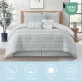 thumbnail image 3 of LANCO MODERN LIFESTYLE 7 Piece Queen Comforter Set, Light Green, Elegant Jacquard with Patchwork, Stylish and Cozy Bedding Collection, Premium Bedding Set with Bedskirt, Shams and Pillows, 3 of 7