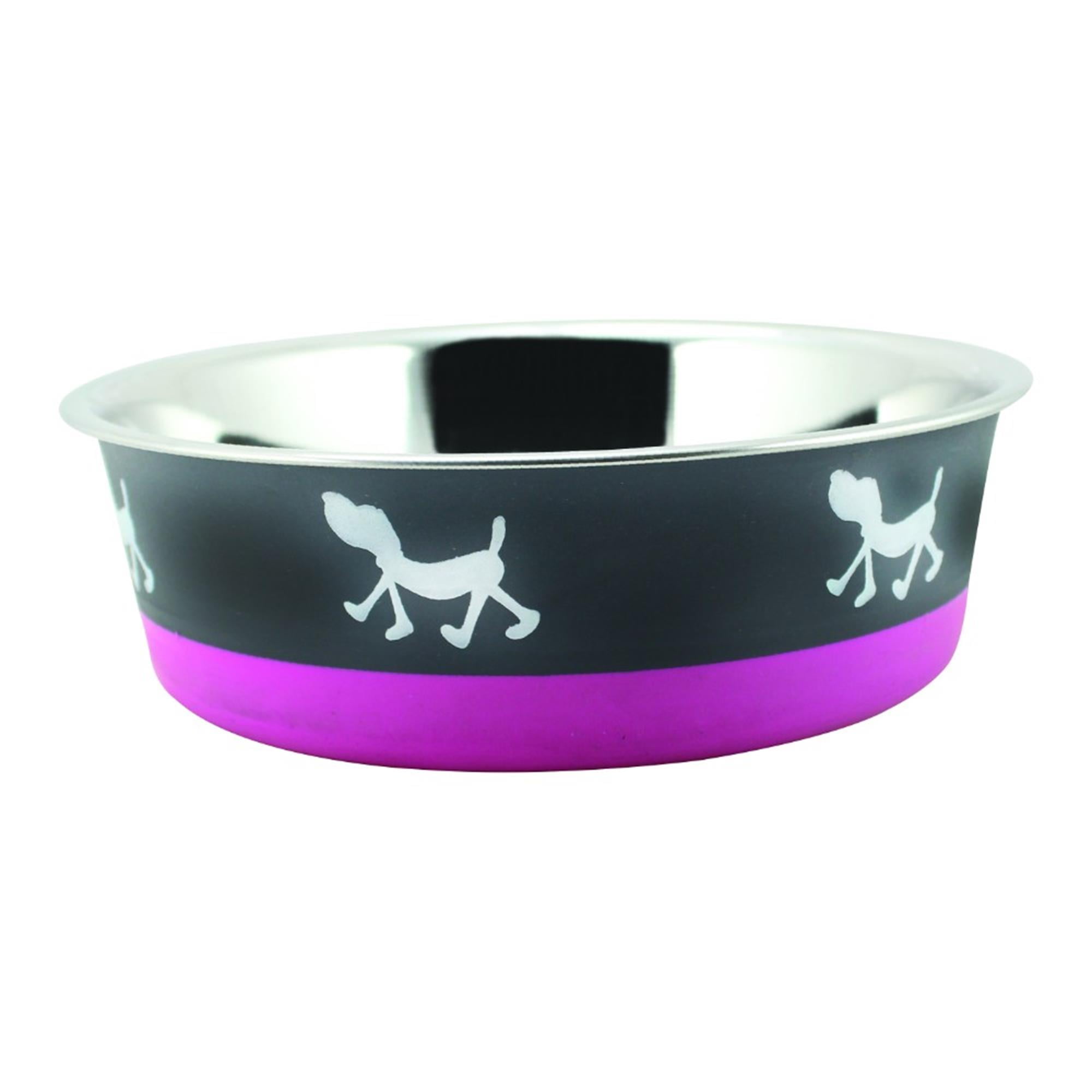 Pefilos 28.7 oz Stainless Steel Pet Bowl with Anti Skid Rubber Base and Dog Design, 2Pcs 6.69"x2.56" Dog Bowls for Small Dogs, Purple Pefilos 28.7 oz Stainless Steel Pet Bowl with Anti Skid Rubber Base and Dog Design, 2Pcs 6.69"x2.56" Dog Bowls for Small Dogs, Purple