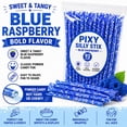 thumbnail image 2 of Michele’s Pantry Pixy Silly Stix Candy Blue Raspberry – 92 Count | Sweet & Sour Sugar Straws | No Known Allergens, 2 of 15