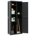 thumbnail image 2 of vidaXL Armoire de Rangement d'Extérieur Noire 65x37x165 cm PP, 2 of 5