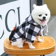 thumbnail image 5 of Dog Plaid Hoodie Warm Soft Dog Sweater Outfit with Hat Autumn and Winter Pet Clothes for Small Medium Large Puppy Wearing,Black,2XL, 5 of 5