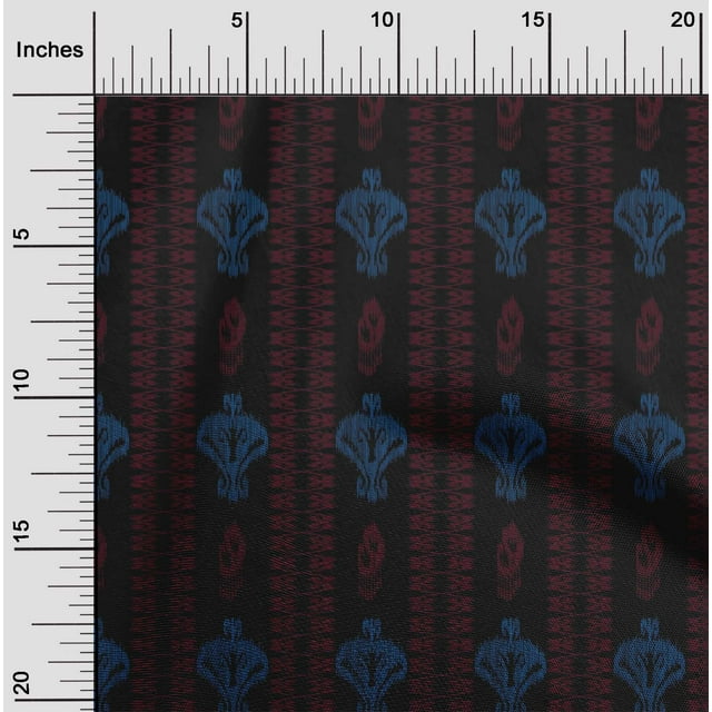 oneOone Viscose Chiffon Fabric Swirl & Paisley Ikat Print Fabric BTY 42 Inch Wide