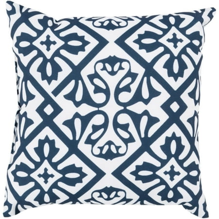 26 Cobalt Blue And Ivory Decorative Square Throw Pillow Cover