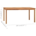 thumbnail image 4 of vidaXL Garden Dining Table 160x80x77 cm Solid Teak Wood, 4 of 5