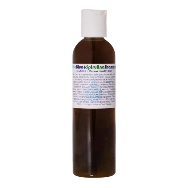 LIBACIONES VIVAS - Champú orgánico de espirulina azul verdadero | Belleza limpia natural a base de plantas (4 fl oz | 120 ml)
