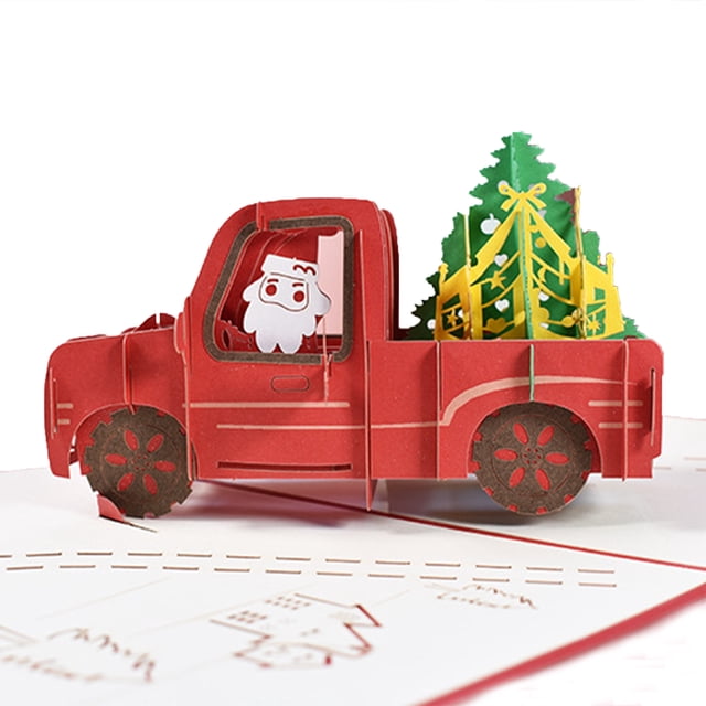 3D Pop Up Tarjetas de Navidad Tarjetas de felicitación de Acción de Gracias en forma de Papá Noel con sobre de Navidad