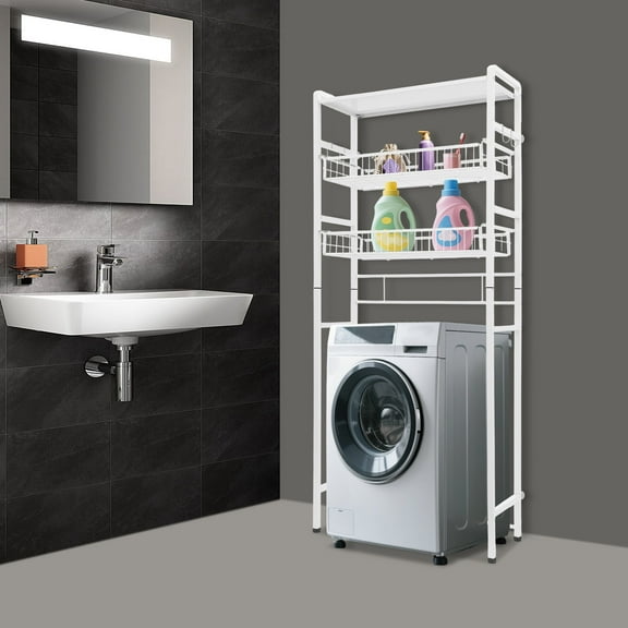 AOJDVE 3-Layers Laundry Room Shelf, Laundry Room Storage and Organizer Standing Shelf