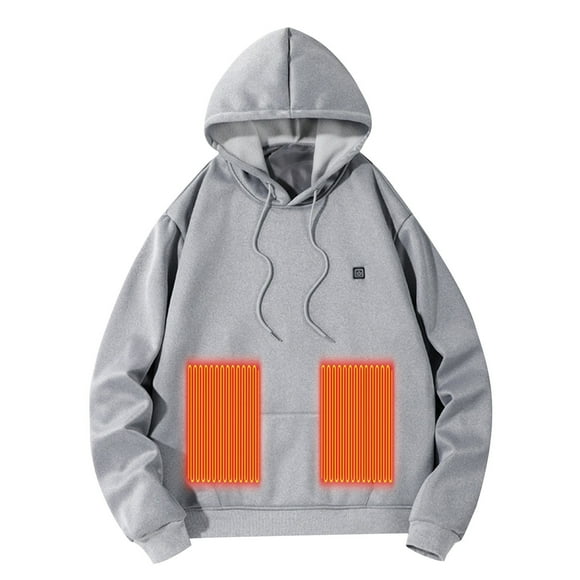 Ediodpoh Men's Winter Warm Hooded Casual Hooded Sweatshirt Without Battery Men's Fashion Hoodies & Sweatshirts Grey XXXL