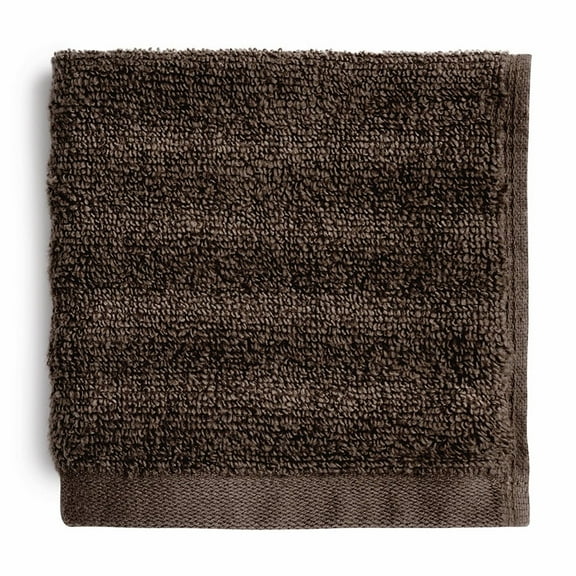 Mainstays Performance Cotton Washcloth, Super Soft Quick Dry Fade Resistant, Textured Brown
