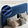 thumbnail image 4 of SHA CERLIN Blue Full Size Platform Bed Frame with Adjustable Velvet Channel Headboard, Adult, 4 of 9