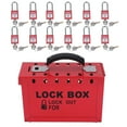 thumbnail image 1 of Juego de candados para caja de bloqueo, caja de seguridad portátil con 12 candados de 38 mm y 24 llaves, 1 of 14