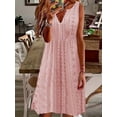 thumbnail image 4 of Vestido Elegante De Talla Grande, Vestido Sin Mangas Elástico Medio Con Cuello Entallado Bordado Con Ojales Sólidos Para Mujer, 4 of 4