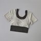 thumbnail image 2 of Falso top deportivo de dos piezas de manga corta para mujer, top deportivo transpirable de verano con sujetador, ropa de yoga de baile corta ajustada de secado rápido, 2 of 6