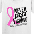 thumbnail image 4 of Inktastic Never Stop Fighting Breast Cancer Awareness Youth T-Shirt, 4 of 5