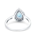 thumbnail image 3 of Natural Aquamarine Size-9 Art Deco Pear Teardrop Vintage Style Halo CZ Wedding Engagement Rings For Women 925 Sterling Silver Gifts For Her, 3 of 6
