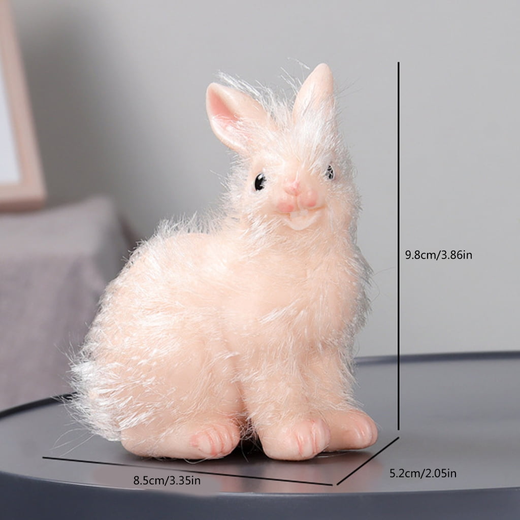 KUFptva Realistic Rabbit Doll for Child Silicone Rabbit Model Toy Reborns Pet Raise Figurine for Kids Collectable