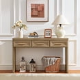 thumbnail image 5 of Joaxswe 47" Modern Wood Long Sofa Table Behind Couch, Console Table with 3 Drawers for Entryway, Oak, 5 of 8