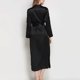thumbnail image 3 of Gibobby Bata satin mujer Pijamas De Seda para Mujer para Dormir De Satén para Mujer Albornoz Largo Camisón De Color Sólido Sexy con Cinturón (Negro,G), 3 of 4