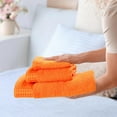 thumbnail image 4 of GLAMBURG Ultra Soft 3 Pack Cotton Towel Set, Contains a Bath Towel 28x55 inch, a Hand Towel 16x24 inch & a Wash Coth 12x12 inch, Ideal Everyday use, Compact & Lightweight - Orange, 4 of 15