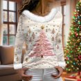 thumbnail image 5 of Women's Christmas Shirts Furry Collar Merry Christmas Tree Shirts Long Sleeve Xmas Holiday Party Tees Tops, 5 of 7