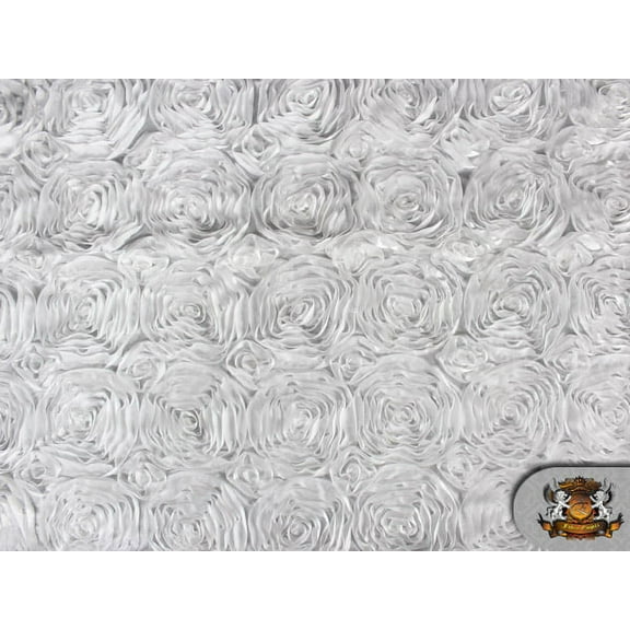 Rosette Satin Fabric WHITE / 54" Wide / Sold by the yard
