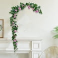 thumbnail image 1 of Corona de rosas trepadoras de 170 cm con hojas, ideal para decoración de interiores y exteriores, fiestas, oficinas y habitaciones., 1 of 5