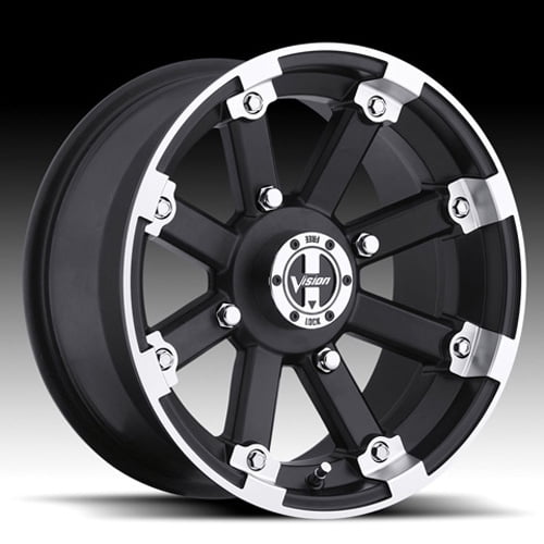 14x7 Vision 393 Lockout Matte Black Mach Lip UTV Wheel 4x115 (2.5mm)