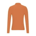 thumbnail image 5 of Miluxas Womens Long Sleeve Shirts Turtleneck Ribbed Knit Slim Fit Lightweight Sweater Fall Dressy Casual Travel Work Tops Orange L(L), 5 of 8