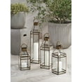 thumbnail image 2 of Martino 25" Tall Antique Brass Glass Decorative Candle Lantern, XL, Gold, 2 of 2