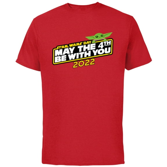 Star Wars Day Grogu May The 4th Be With You 2022 - Short Sleeve Cotton T-Shirt for Adults - Customized-Red