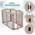thumbnail image 4 of Arf Pets Wooden Dog Gate Extension, 2-panel 360° configurable pet fence with two support feet, 89" x 30.5", 4 of 7
