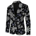 thumbnail image 5 of Overcoat For Mens Coats And Jackets Mens Casual Christmas Snowflake Santa Printed Lapel Button Suit Jacket, 5 of 5