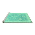 thumbnail image 2 of Ahgly Company Machine Washable Indoor Rectangle Oriental Turquoise Blue Traditional Area Rugs, 2' x 4', 2 of 4