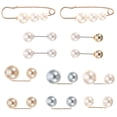 thumbnail image 4 of MasteelfCA 12pcs Delicate Pearl Brooch Pin Skirt Waist Button Durable Alloy Brooch Pin, 4 of 7