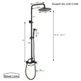 thumbnail image 3 of Boyel Living Wall Mounted Shower System Vintage Shower Fixture Handheld Shower with 10-In Rainfall Shower Head Bathroom Luxury Shower Faucet Set Matte Black, 3 of 7