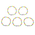 thumbnail image 2 of Claire's Rainbow Bead Stretch Friendship Bracelets, 5 Pack, 2 of 2