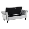 thumbnail image 5 of S-HOME Velvet Ottoman Bench With 1 Pillow, Perfect For Stylish Storage in Living Spaces，Grey, 5 of 10